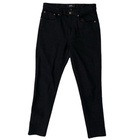 A.P.C. High Standard Jeans High Rise Denim Black Crop Jeans - Picture 1 of 12
